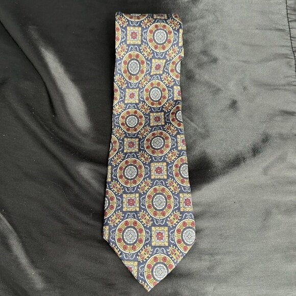 Vintage JSACO 100% Silk Tie Multicolored Patterned Statement Piece - Picture 2 of 16